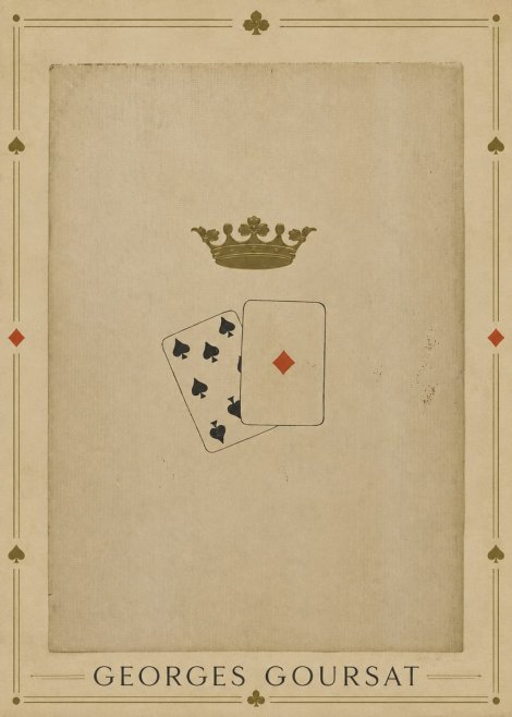 Georges Goursat Crown and Playing Cards No1 - Plakat