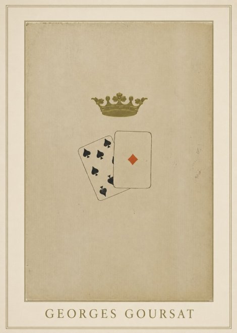 Georges Goursat Crown and Playing Cards No3 - Plakat
