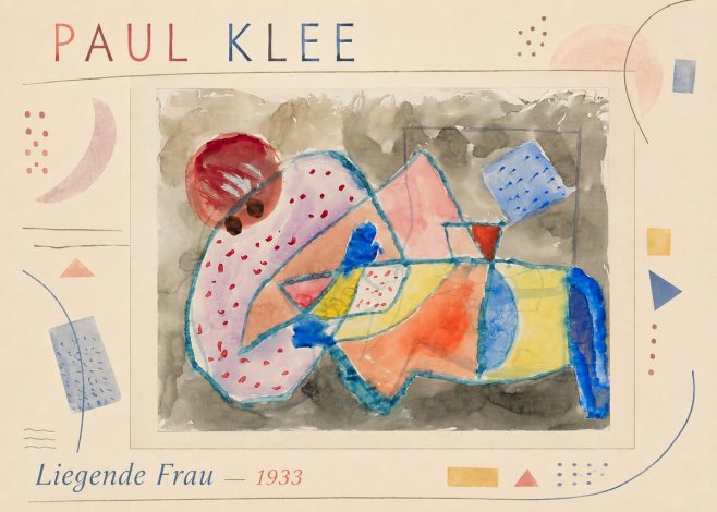Paul Klee Liegende Frau - 1933 No2 - Plakat