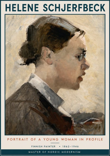 Helene Schjerfbeck Portrait of a Young Woman in Profile No3 - Plakat