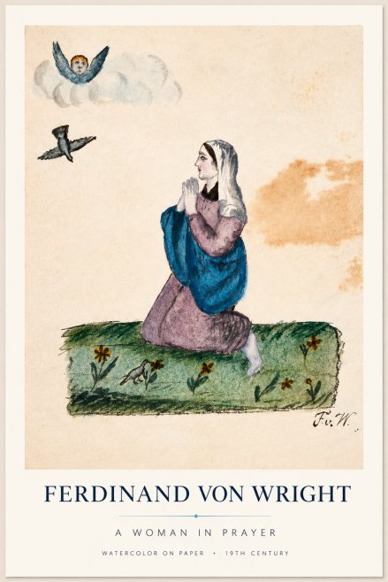Ferdinand von Wright A Woman in Prayer No1 - Plakat