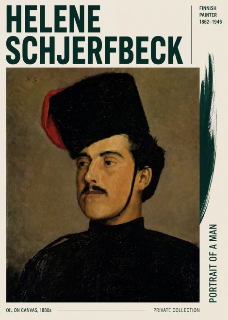 Helene Schjerfbeck Portrait of a Man II No3 - Plakat