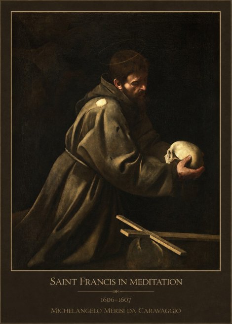 Michelangelo Merisi da Caravaggio Saint Francis in Meditation I No1 - Plakat