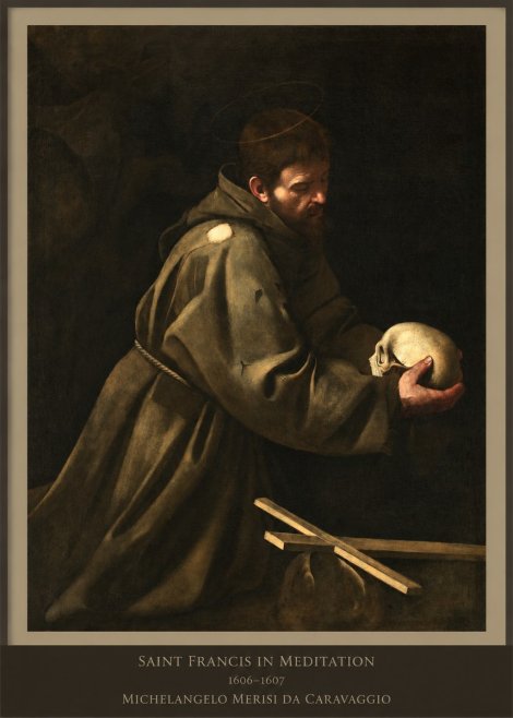 Michelangelo Merisi da Caravaggio Saint Francis in Meditation I No6 - Plakat