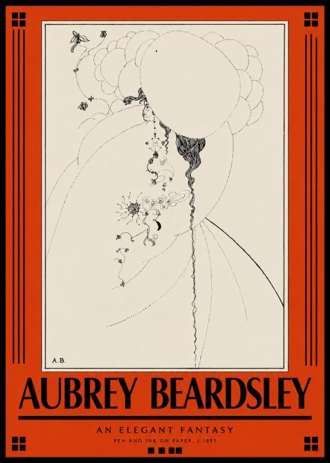 Aubrey Beardsley An Elegant Fantasy No3 - Plakat