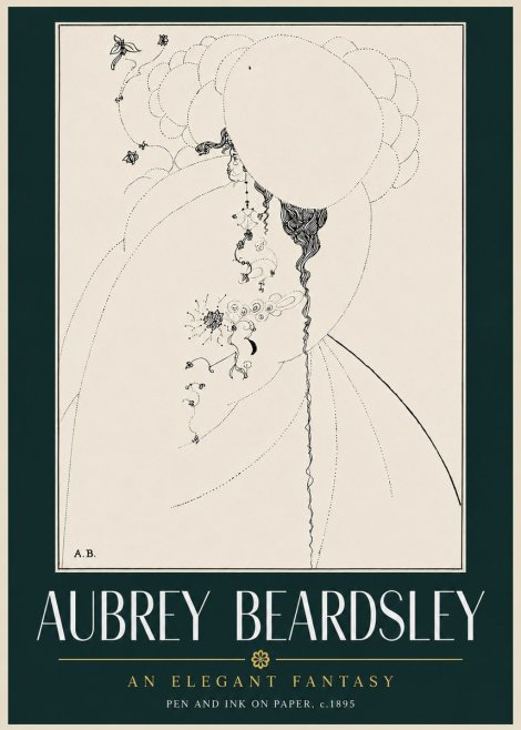 Aubrey Beardsley An Elegant Fantasy No4 - Plakat