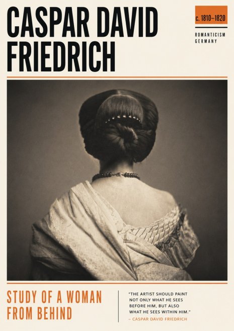 Caspar David Friedrich Study of a Woman from Behind No6 - Plakat