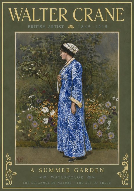 Walter Crane A Summer Garden No6 - Plakat