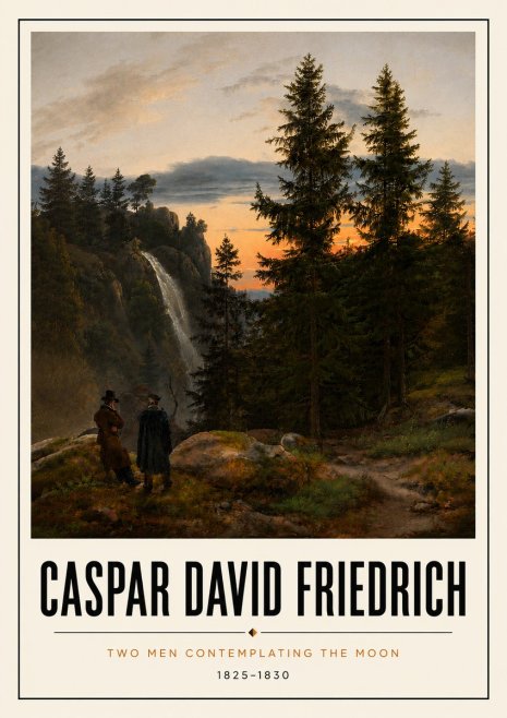 Caspar David Friedrich Two Men Contemplating the Moon I No5 - Plakat
