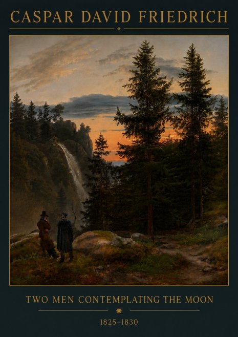 Caspar David Friedrich Two Men Contemplating the Moon I No6 - Plakat