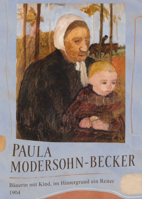 Paula Modersohn-Becker Bäuerin Mit Kind, Im Hintergrund Ein Reiter No3 - Plakat