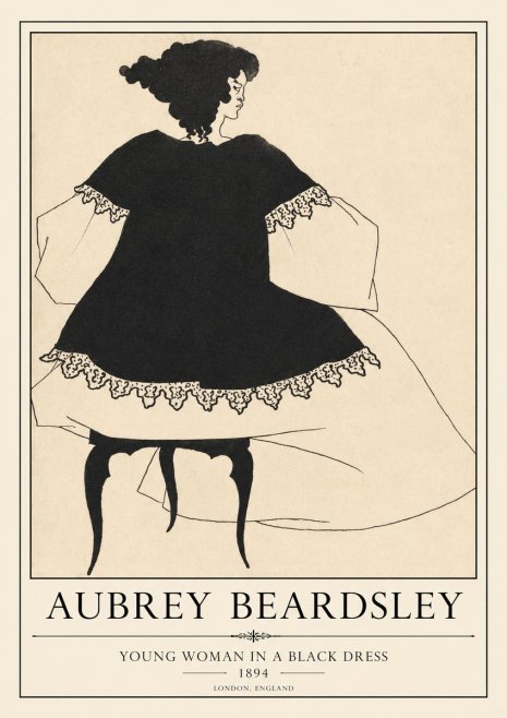 Aubrey Beardsley Woman in a Dress No2 - Plakat
