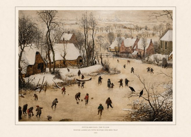 Pieter Bruegel Winter Landscape with Skaters and Bird Trap No6 - Plakat