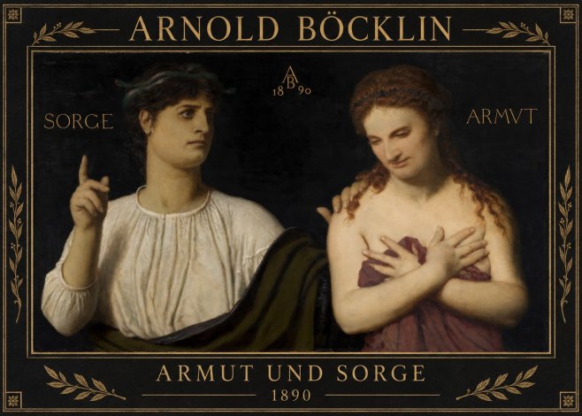 Arnold Böcklin Armut Und Sorge No1 - Plakat