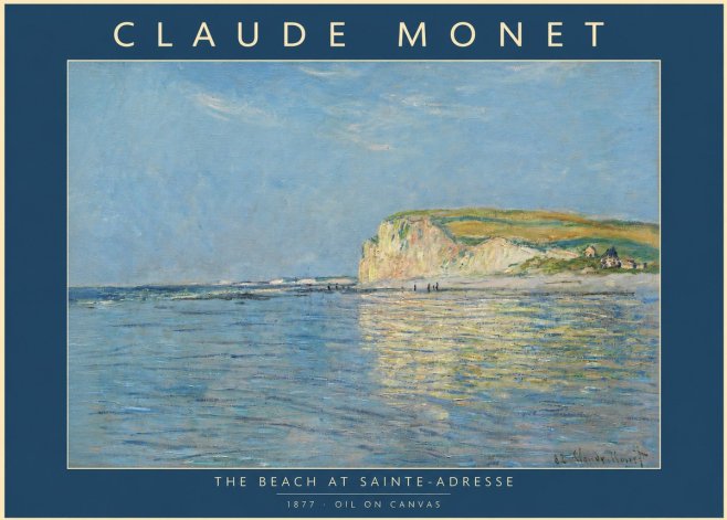 Monet The Beach at Sainte-adresse III No2 - Plakat