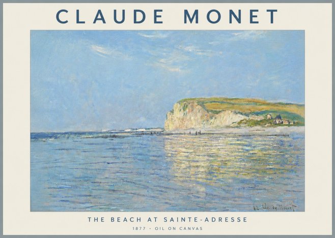 Monet The Beach at Sainte-adresse III No5 - Plakat