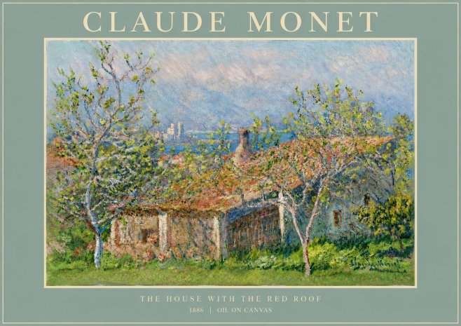 Monet The House with the Red Roof No4 - Plakat