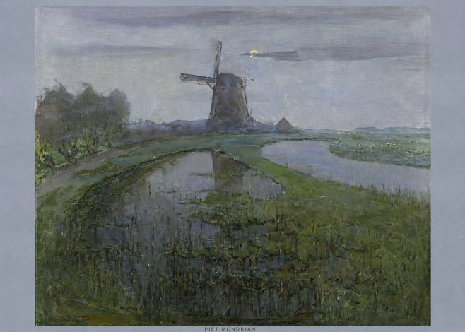 Piet Mondrian Windmill by the Water II No6 - Plakat