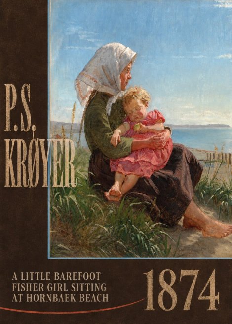 P.S. Krøyer A Little Barefoot Fisher Girl Sitting at Hornbaek Beach No6 - Plakat