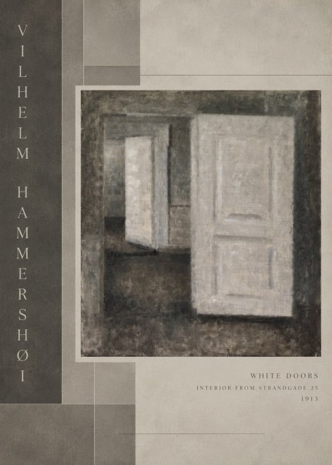 Vilhelm Hammershøi White Doors No3 - Plakat