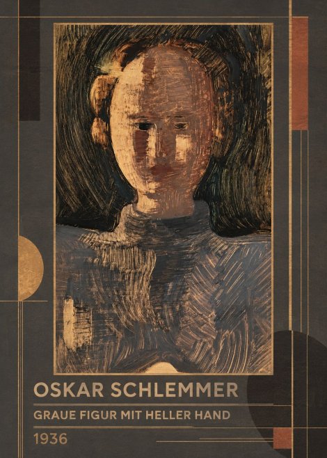 Oskar Schlemmer Graue Figur Mit Heller Hand No1 - Plakat