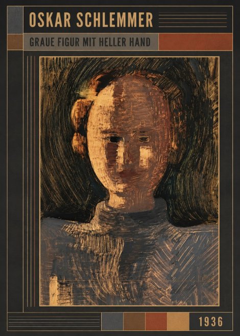 Oskar Schlemmer Graue Figur Mit Heller Hand No5 - Plakat