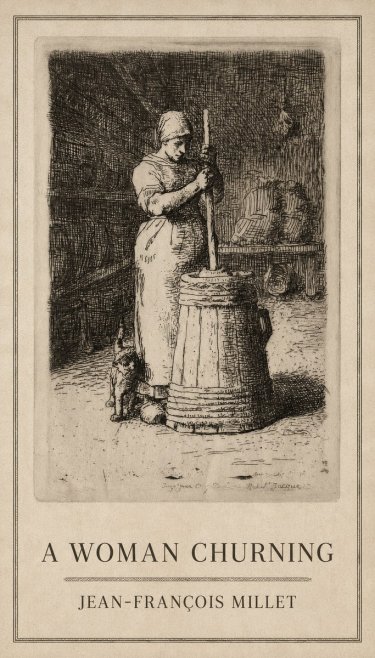 Jean-François Millet A Woman Churning No1 - Plakat