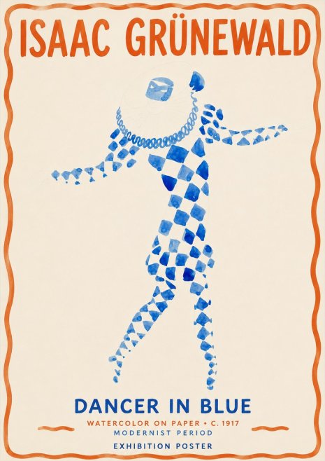 Isaac Grünewald Dancer in Blue No2 - Plakat