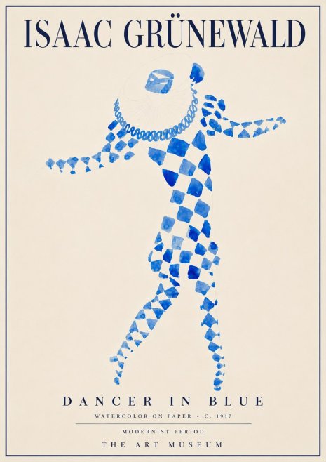 Isaac Grünewald Dancer in Blue No5 - Plakat
