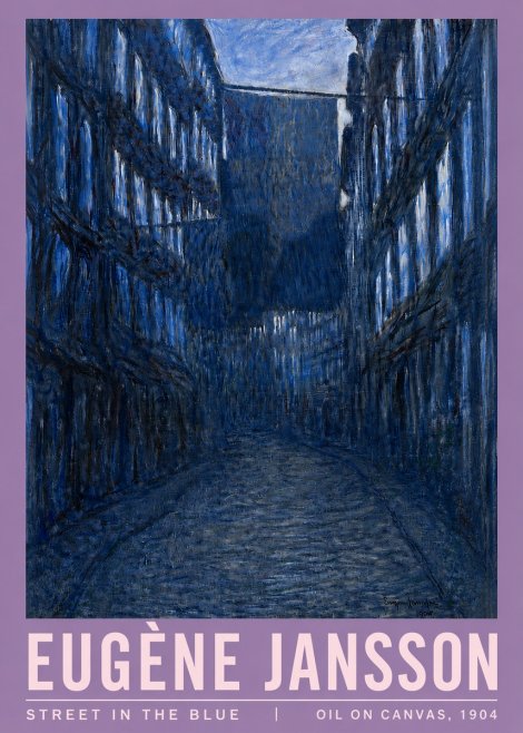 Eugène Jansson Street in the Blue No3 - Plakat