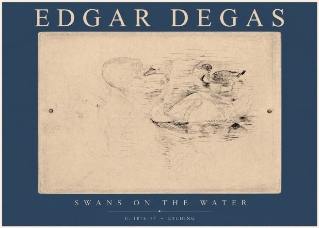 Edgar Degas Swans on the Water No2 - Plakat