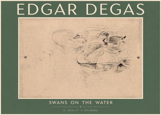 Edgar Degas Swans on the Water No4 - Plakat