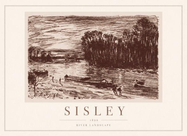 Sisley River Landscape No1 - Plakat