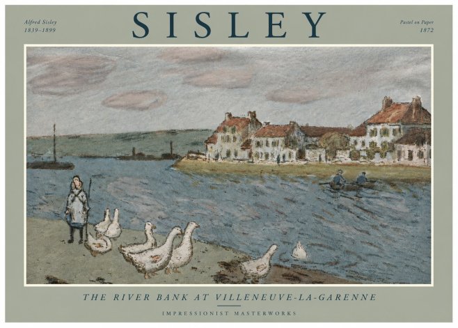 Sisley The River Bank at Villeneuve-la-garenne No4 - Plakat