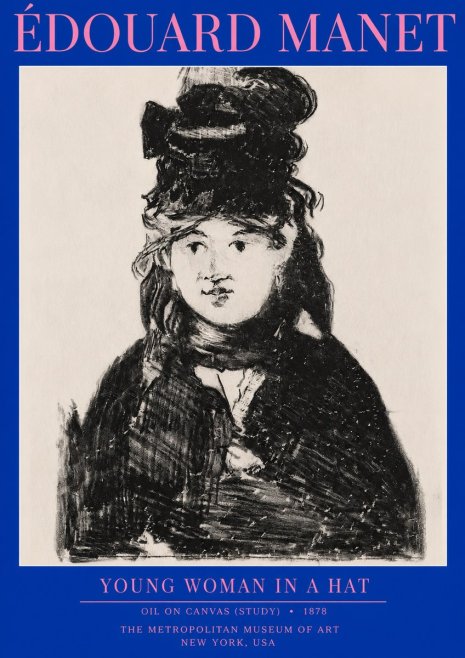 Édouard Manet Young Woman in a Hat IV No2 - Plakat