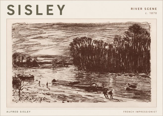Sisley River Scene No3 - Plakat