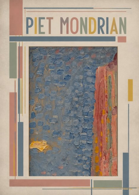 Piet Mondrian Façade in Sunlight No2 - Plakat