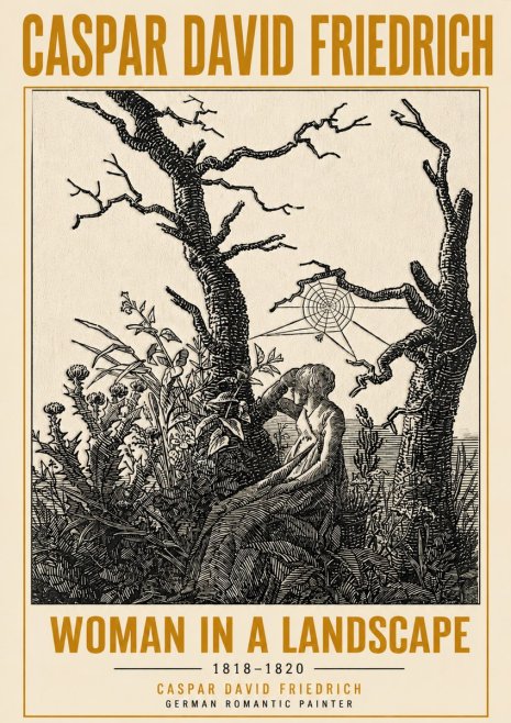 Caspar David Friedrich Woman in a Landscape No6 - Plakat