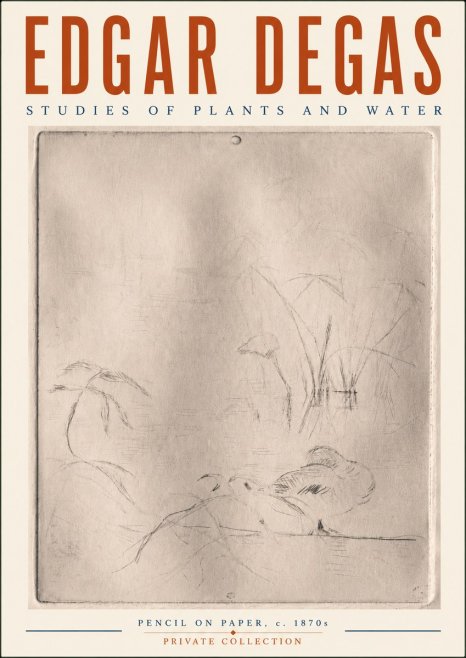 Edgar Degas Studies of Plants and Water No6 - Plakat