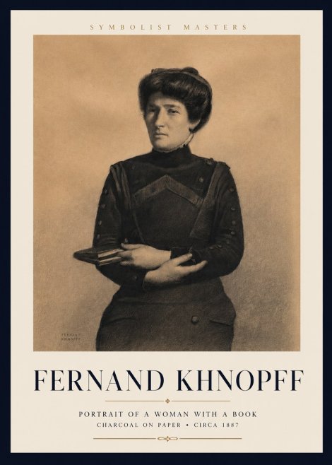 Fernand Khnopff Portrait of a Woman with a Book No3 - Plakat