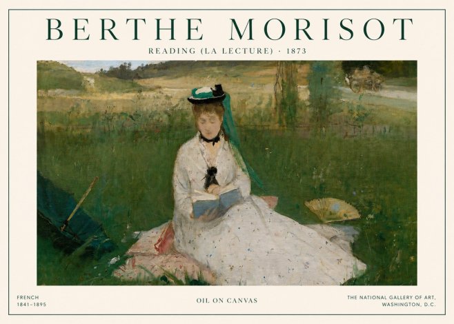 Berthe Morisot Reading (La Lecture) No3 - Plakat