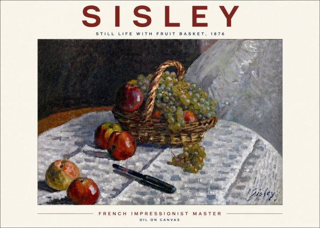 Sisley Still Life with Fruit Basket No6 - Plakat