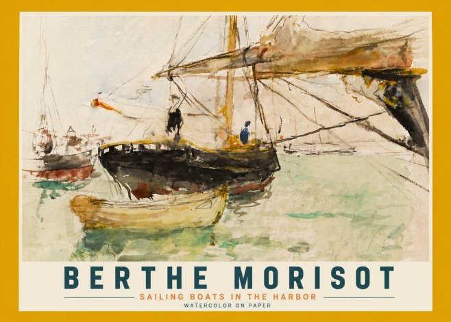 Berthe Morisot Sailing Boats in the Harbor No6 - Plakat