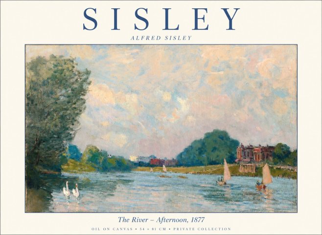 Sisley The River – Afternoon, 1877 No1 - Plakat