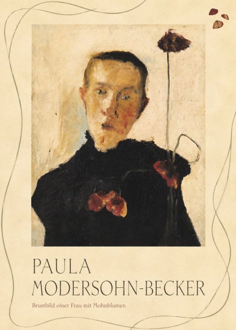 Paula Modersohn-Becker Brustbild Einer Frau Mit Mohnblumen No3 - Plakat