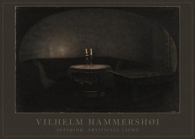 Vilhelm Hammershøi Interior. Artificial Light No1 - Plakat