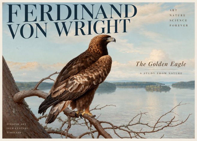 Ferdinand von Wright Eagle Perched by the Lake No3 - Plakat