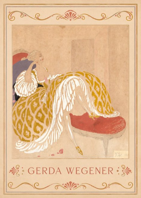 Gerda Wegener Woman in Yellow Dress No2 - Plakat