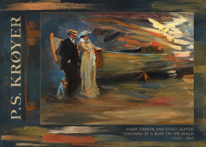 P.S. Krøyer Marie Krøyer and Hugo Alfvén Standing by a Boat on the Beach - Study · 1903 No2 - Plakat