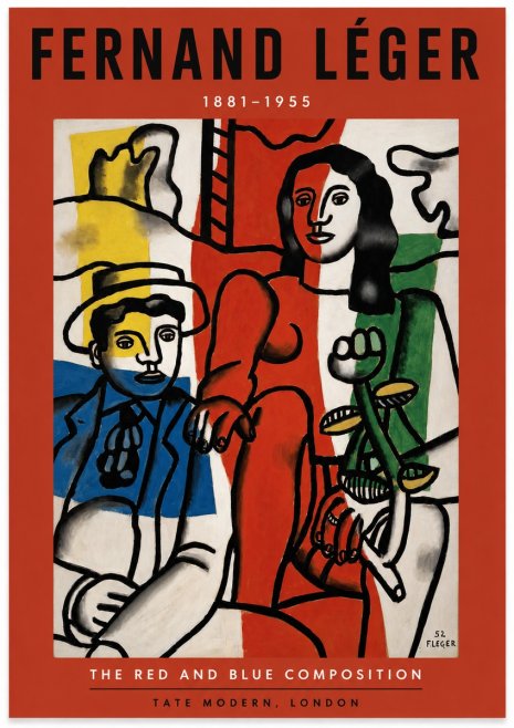 Fernand Léger The Red and Blue Composition No2 - Plakat